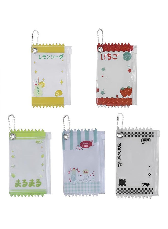 JUMISEE 5pcs Mini Candy Bag Anime Storage Pouch Badge Holder Keychain Clear Doll Idol Pin Protector Figure Carrying Case - Image 1