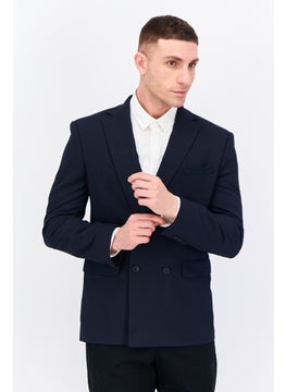 Jules Men Regular Fit Solid Formal Blazer, Deep Navy  - Image 1