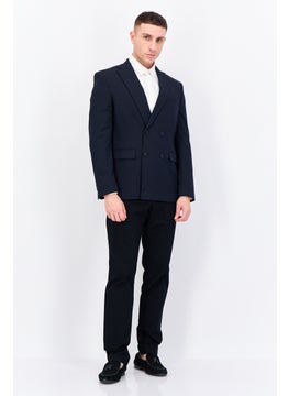 Jules Men Regular Fit Solid Formal Blazer, Deep Navy  - Image 3