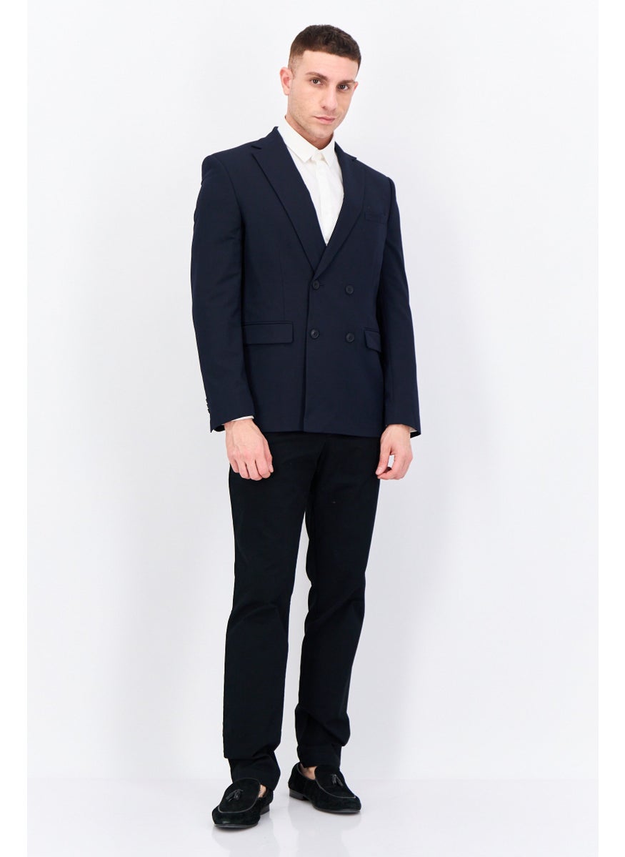 Jules - Men Regular Fit Solid Formal Blazer, Deep Navy - Image 1