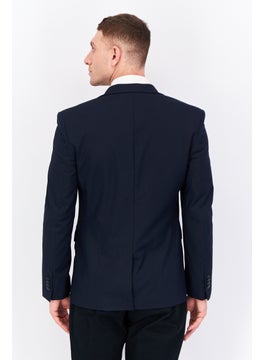 Jules Men Regular Fit Solid Formal Blazer, Deep Navy  - Image 4
