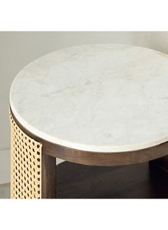 Home Box Rattan Bay Marble Top End Table 50 x 55 x 50 cm  - Image 4
