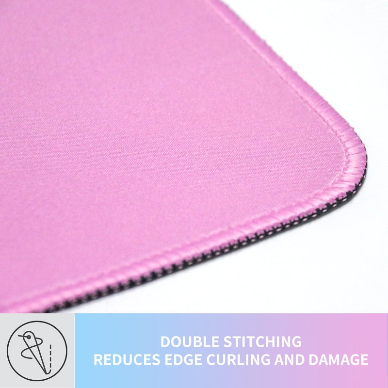 Bloss Desk Mat, Non-Slip Desk Pad Mat Protector, Large Desk Mat for Keyboard and Mouse, Pink Cyan Desk Mousepad with Stitched Edges, Keyboard Pad for Gamer, Office(31.5Ã—11.8 Inches) - Image 5