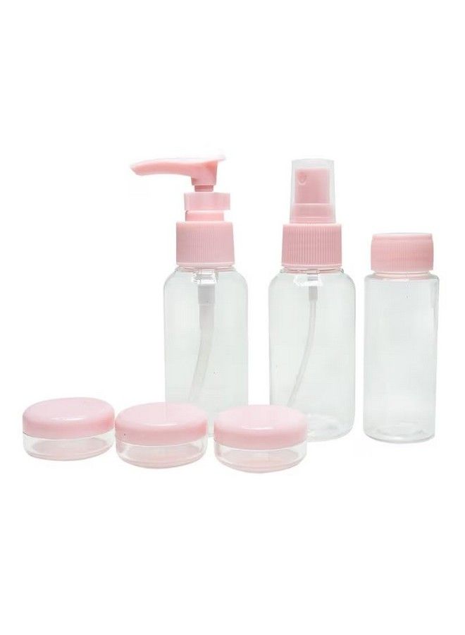 COSLUXE طقم زجاجات السفر مجموعة زجاجات مستحضرات التجميل المحمولة متعددة الاستخدامات زجاجات السفر القابلة لإعادة التعبئة لتخزين الشامبو الجل الكريم زجاجات اللوشن (7 قطع) - Image 1