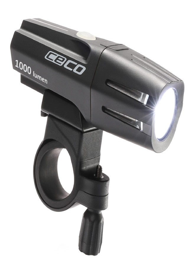 CECO-USA: 1,000 Lumen USB Rechargeable Bicycle Headlight - HARD MOUNT VERSION - Tough & Durable IP67 Waterproof & FL-1 Impact Resistant- Super Bright Model F1000 - For Commuters, Road & Mountain Bikes - Image 1