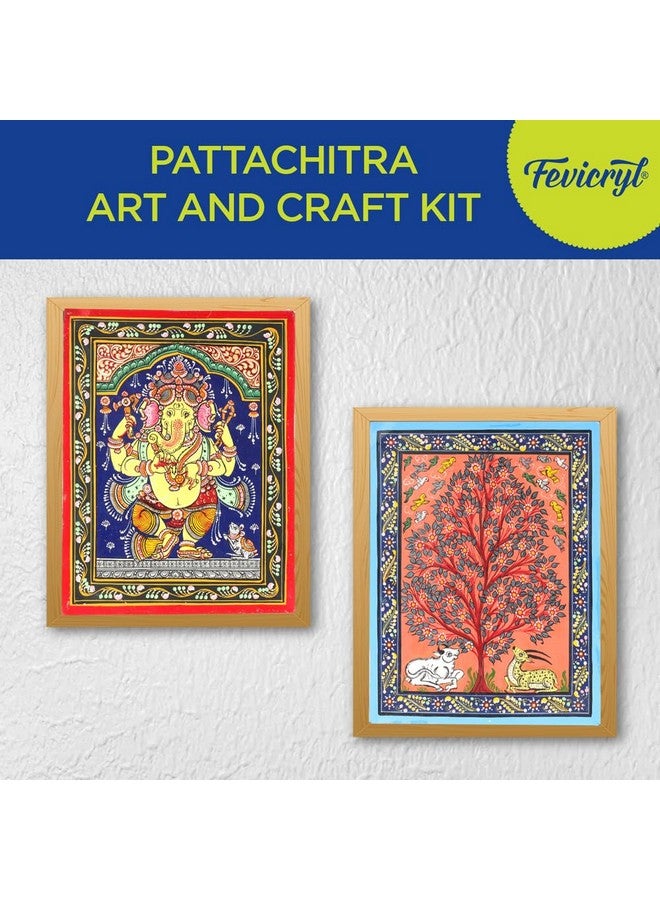 فيفيكرايل مجموعة باتاتشيترا من فيفيكريل آرت أوف إنديا، ألوان أكريليك 12 لونًا، فرشاتان مستديرتان، لوحتان قماشيتان مصممتان مسبقًا، مثالية للهدايا الاحتفالية والفنانين والطلاب - Image 5