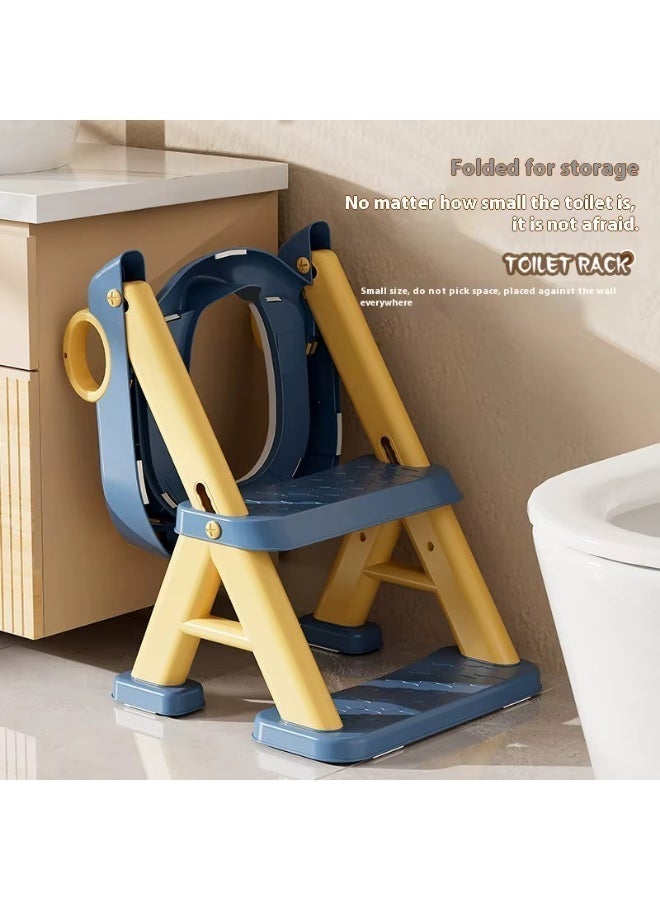 Bannuti 3 In 1 Potty Training Seat With Adjustable Ladder Folding Step Stool Anti Slip Toddler Toilet Trainer With Splash Guard - Image 5