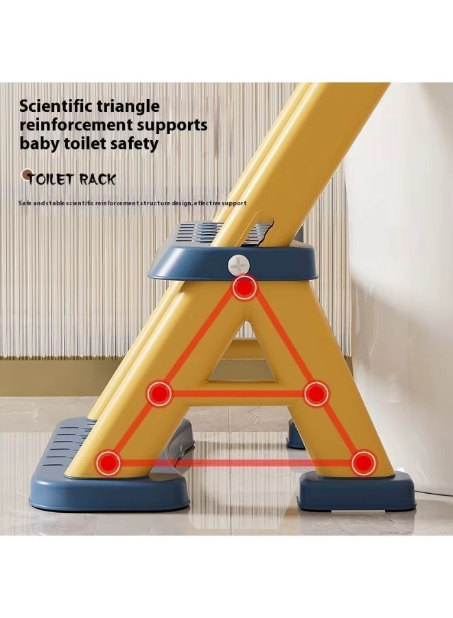 Bannuti 3 In 1 Potty Training Seat With Adjustable Ladder Folding Step Stool Anti Slip Toddler Toilet Trainer With Splash Guard - Image 4