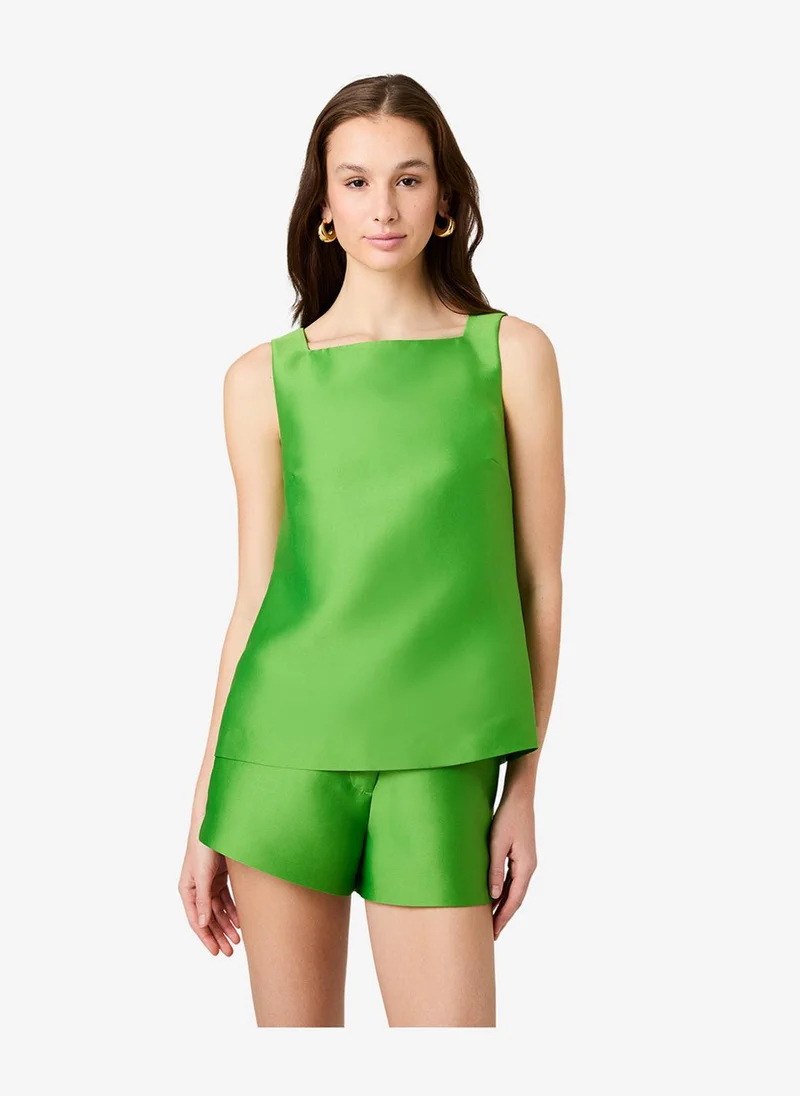 Women's Botanica Green Struct Taff Slvlss Aline Top
