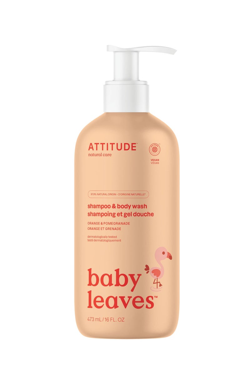 Attitude شامبو 2 في 1 للأطفال - برتقال ورمان - Image 1