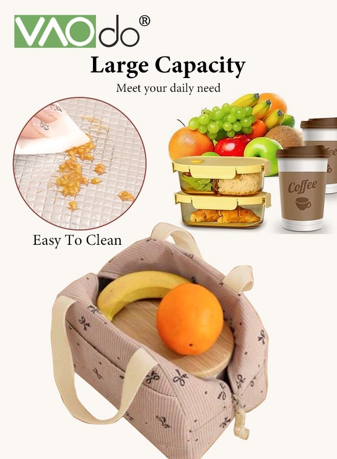 فاو دو حقيبة غداء من المخمل، حقائب غداء لطيفة بسحاب، حاوية صغيرة مقاومة للتسرب، صندوق غداء معزول قابل لإعادة الاستخدام للعمل والنزهات والسفر - Image 4