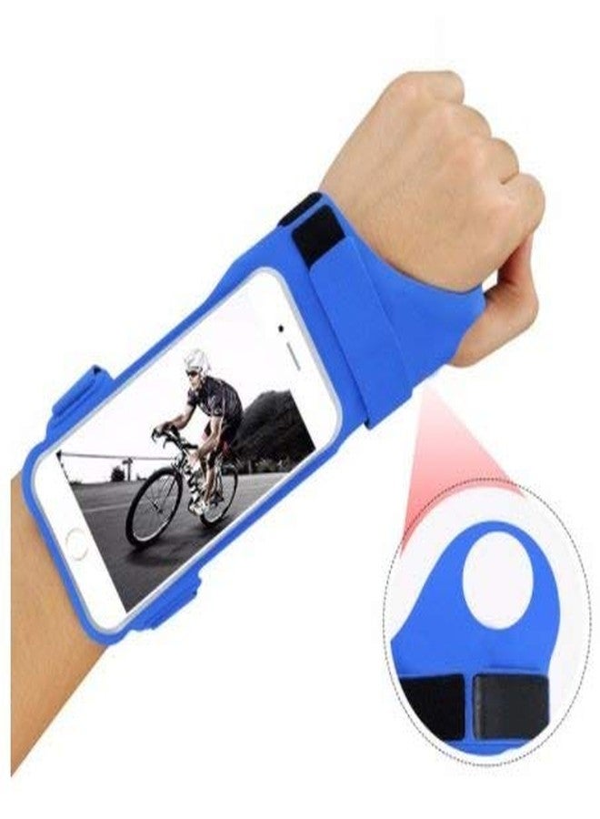 JERN Universal 4-6" Waterproof Running Riding Armband Bag Sports Thumb Arm Wrist Band (Blue) - Image 5