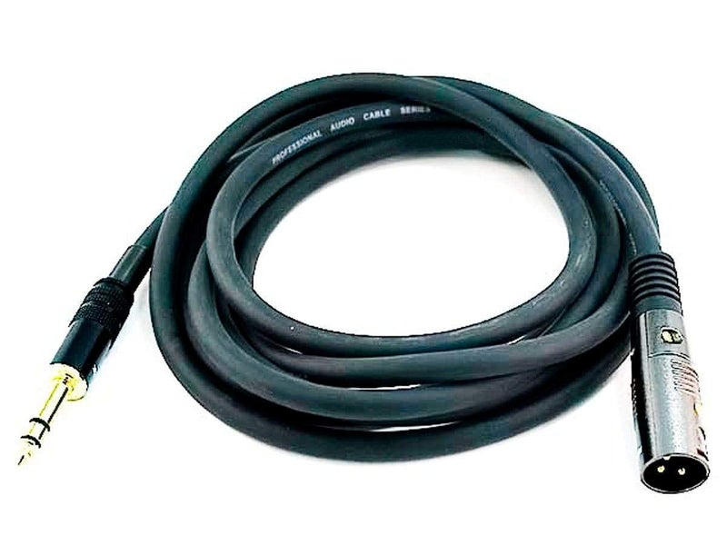Monoprice XLR Male to 14Inch TRS Male Cable 10 Feet Black 16AWG Gold Plated Premier Series - Image 2
