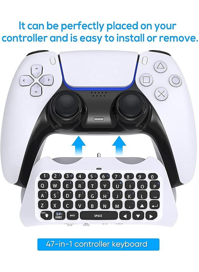 KASTWAVE Wireless Keyboard For Ps5 Controller Bluetooth 3.0 Mini Chatpad Message Game Keyboard Keypad Built In Speaker With 3.5Mm Audio Jack For Messaging And Gaming Live Chat - Image 3