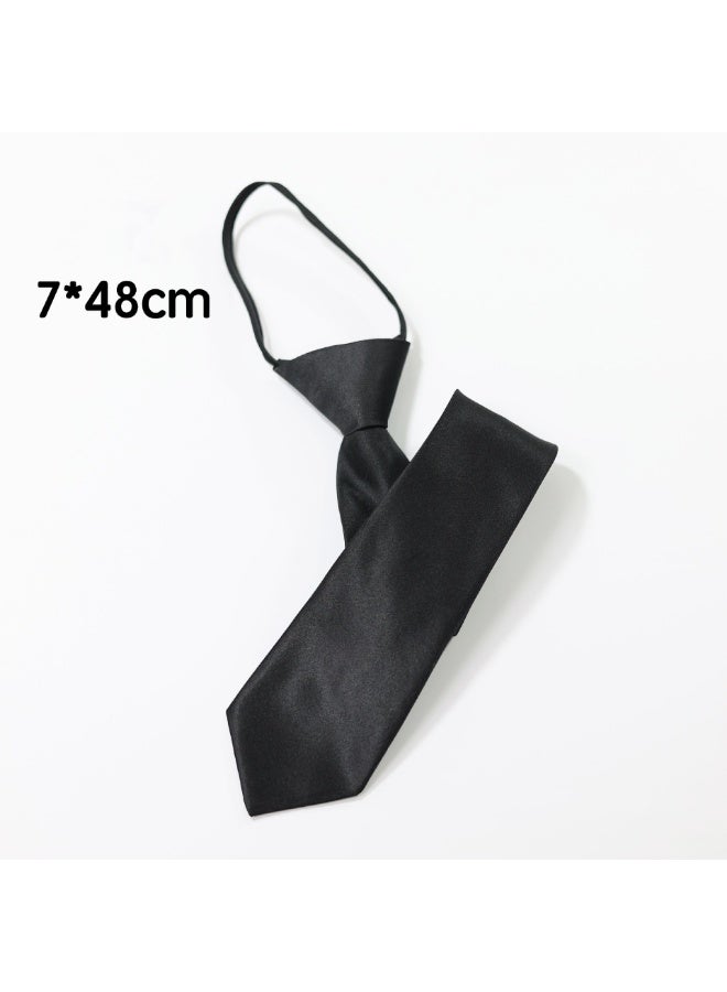Men's Pre-Tied Adjustable Ties, Solid Color Mens Skinny Neckties - Easy Wear - Image 1