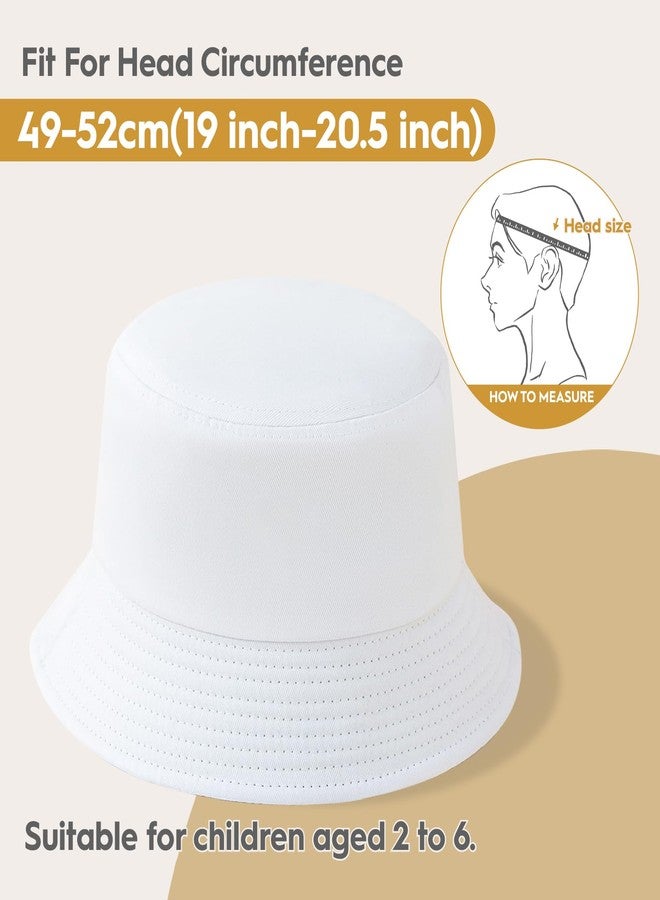 PODALOA 12 Pieces Kids Bucket Hat for Children Aged 2–6 Years, Cotton Blank Sun Hat for DIY Sublimation Tie Dye(BW) - Image 2