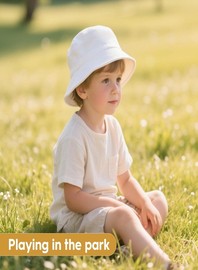 PODALOA 12 Pieces Kids Bucket Hat for Children Aged 2–6 Years, Cotton Blank Sun Hat for DIY Sublimation Tie Dye(BW) - Image 4