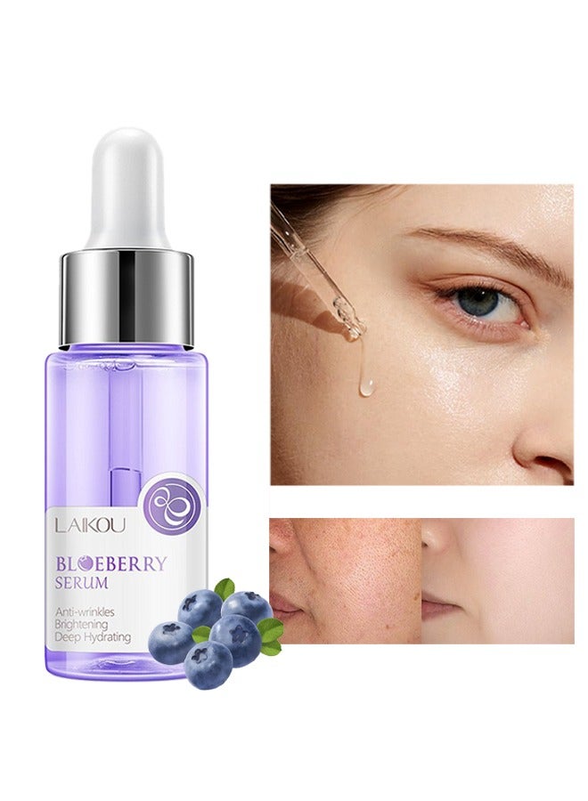 لايكو مصل التوت الأزرق ، مصل الوجه بالتوت الأزرق ، حمض الهيالورونيك الصوديوم ، خلاصة ترطيب للعناية بالبشرة النقية للعناية اليومية ، وإصلاح البشرة ، ومصل تفتيح البقع الداكنة ، والخطوط الدقيقة - Image 1