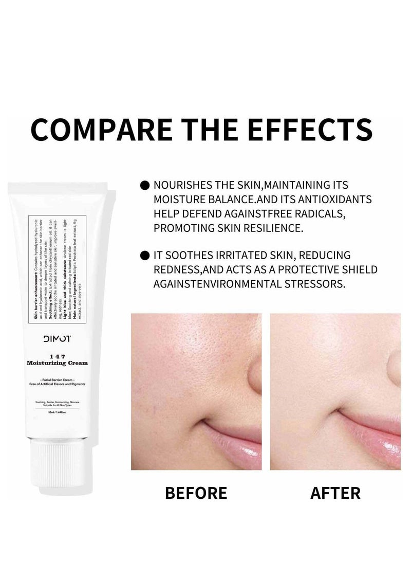 DIMOT 147 Moisturizing Cream | 147 Barrier Cream | Daily Skin Barrier Care | Deep Hydrating with Hyaluronic Acid & Ceramides | Korean Vegan Skincare for All Skin Types | 1.7 Fl Oz - Image 4