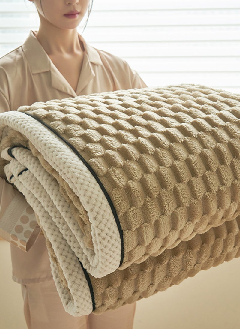 Light Luxury Short Hair Thickened Blanket, Suitable for Office Nap Blanket Sofa Blanket 200*230cm (Excluding Pillowcase)