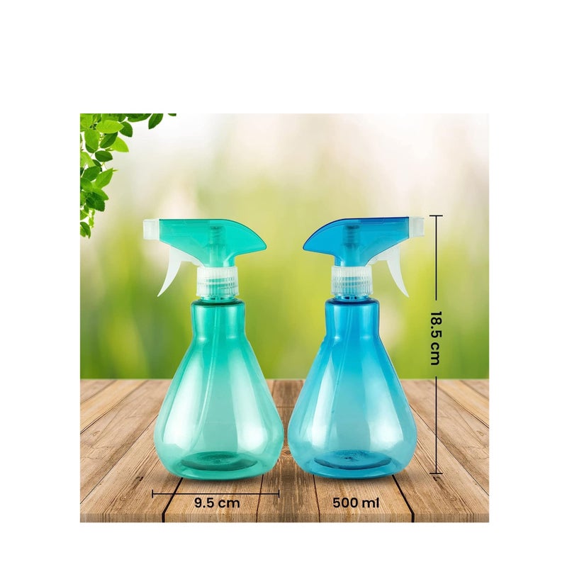 SOLARAE Spray Bottles 2 pcs for Cleaning Empty Mist Spray Bottle Gardening, Hairdressing 500ml (Blue and Green) - Image 5