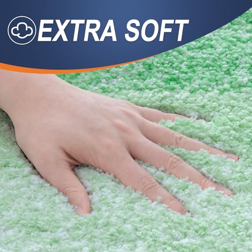OLANLY Bathroom Rugs Mat 24x16, Extra Soft Absorbent Microfiber Bath Rugs, Rubber Backing, Quick Dry, Machine Washable Bath Mats for Bathroom Floor, Tub and Shower, Home Decor Accessories, Green - Image 3
