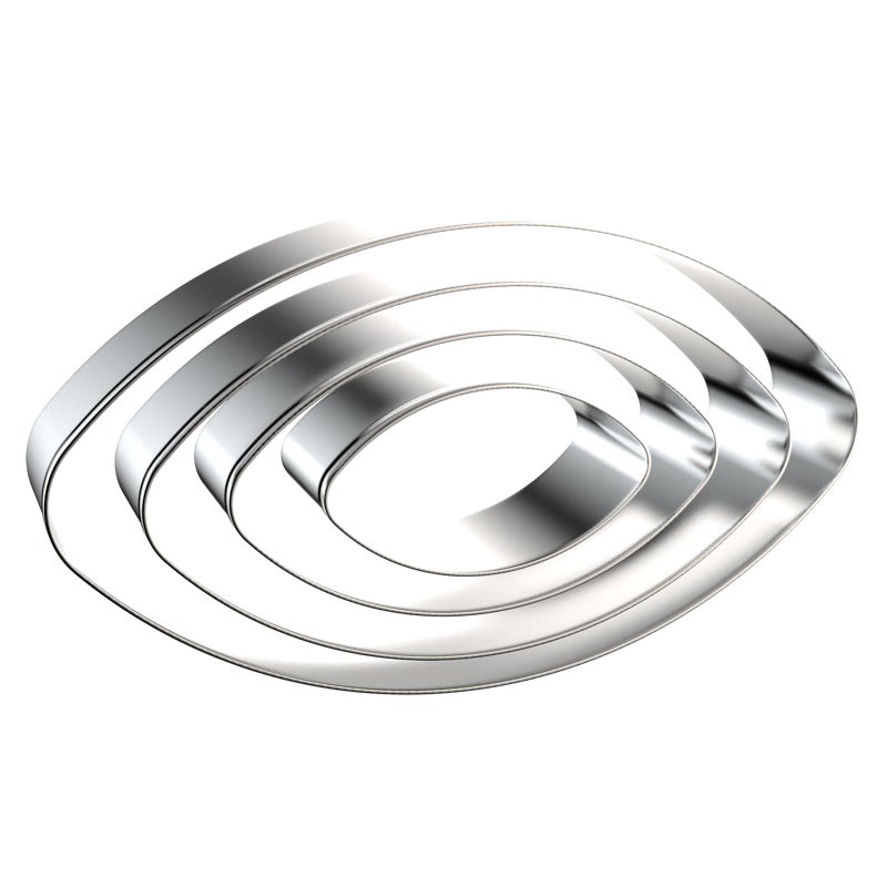 QAAQS Football Cookie Cutter Set Large - 5 Inch, 4 Inch, 3 Inch, 2 Inch - 4 Piece American Football Cookie Cutters Shapes Molds - Stainless Steel - Image 1