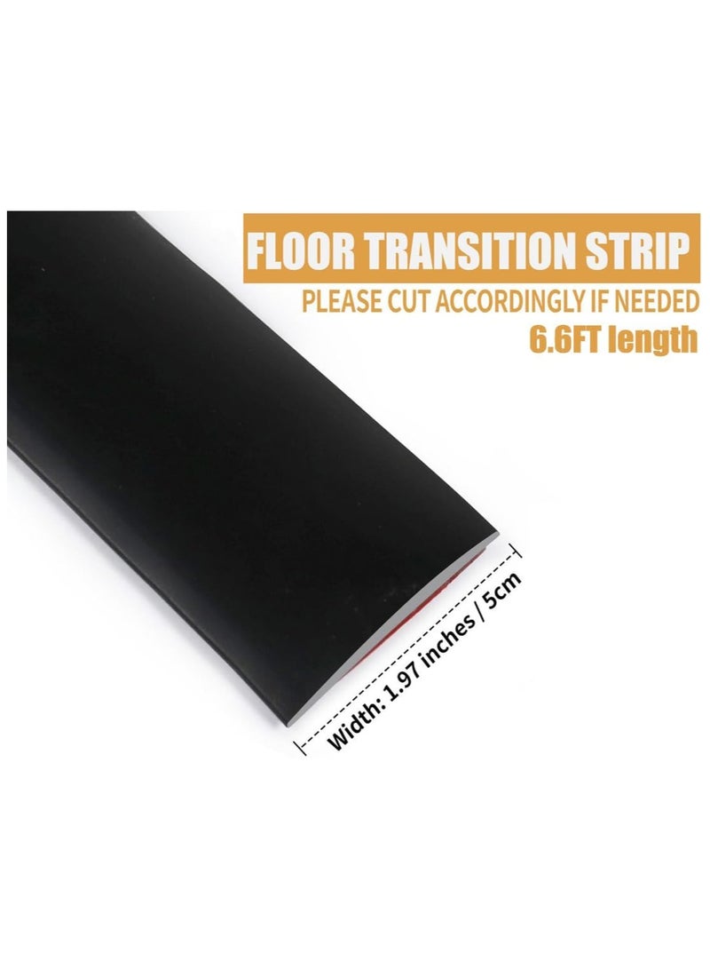 NANAO Floor Transition Strip, Self Adhesive Vinyl Flooring Divider Strip for Joining Floor Gaps, Carpet, Threshold Cover, Floor Tiles, 1.97inch in Width, 6.6 FT in Length, Black - Image 5