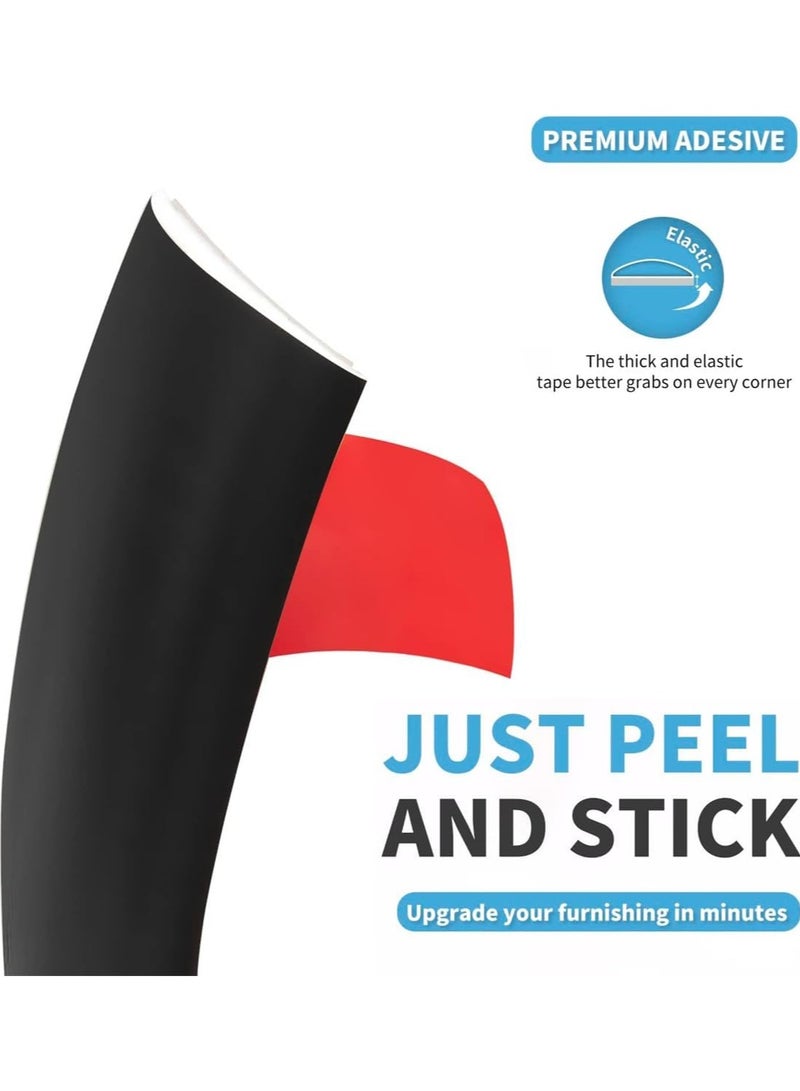 NANAO Floor Transition Strip, Self Adhesive Vinyl Flooring Divider Strip for Joining Floor Gaps, Carpet, Threshold Cover, Floor Tiles, 1.97inch in Width, 6.6 FT in Length, Black - Image 3