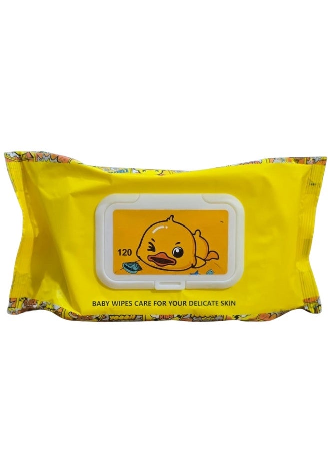120 Baby Wet Wipes – Pure Water Formula with Aloe Vera & Purslane – Alcohol & Fragrance Free – Safe for Hands & Mouth Cleaning – 150×200 mm - Image 1