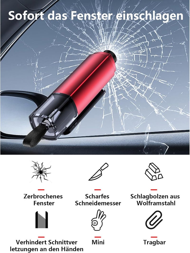 XIANGBIN Car Safety Hammer 2 in 1 Seat Belt Cutter，Portable Glass Breaker Car Escape Tool for Land and Underwater（Red） - Image 2