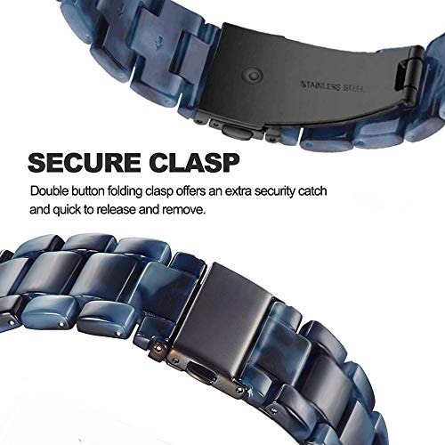 DEALELE Bands Compatible with Galaxy Watch 46mm / Galaxy 3 45mm, 22mm Colorful Resin Strap Replacement for Samsung Gear S3 Frontier/Classic/Huawei Watch 3/3 Pro / GT2 46mm (Ink blue) - Image 3