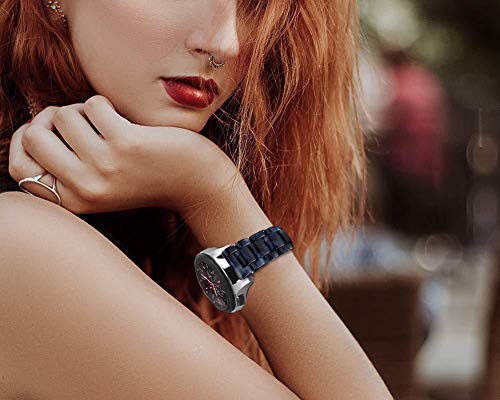 DEALELE Bands Compatible with Galaxy Watch 46mm / Galaxy 3 45mm, 22mm Colorful Resin Strap Replacement for Samsung Gear S3 Frontier/Classic/Huawei Watch 3/3 Pro / GT2 46mm (Ink blue) - Image 5