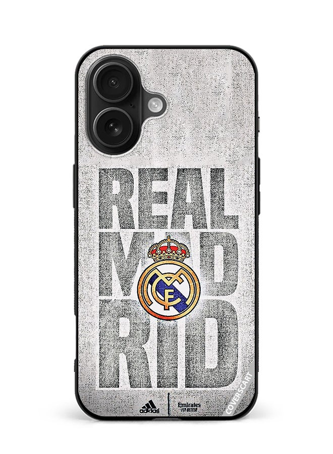 COVERSCART Protective Case Cover For Apple iPhone 16 Real Madrid Design Multicolour