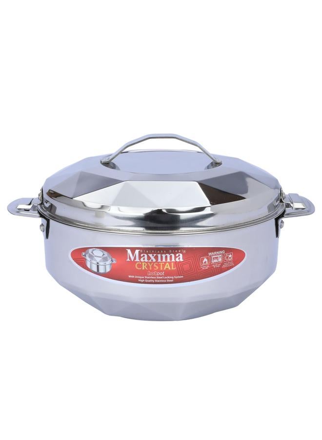 ماكسيما طقم علب طعام من الفولاذ 3 قطع 2.5 / 3.5 / 5 لتر فضي - Image 2