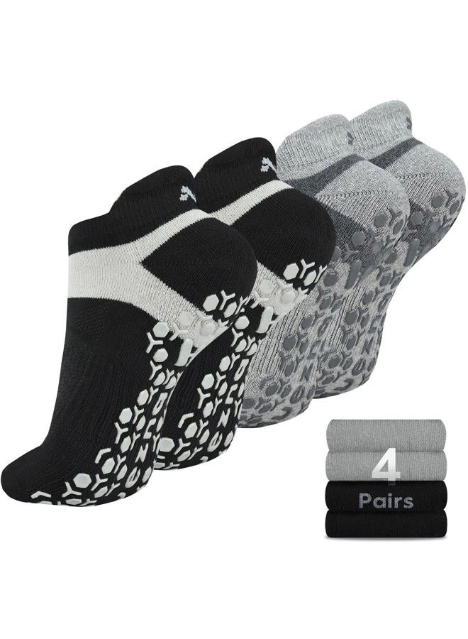 Muezna Men's Non-Slip Yoga Socks, Anti-Skid Pilates, Barre, Bikram Fitness Hospital Slipper Socks with Grips - Image 1
