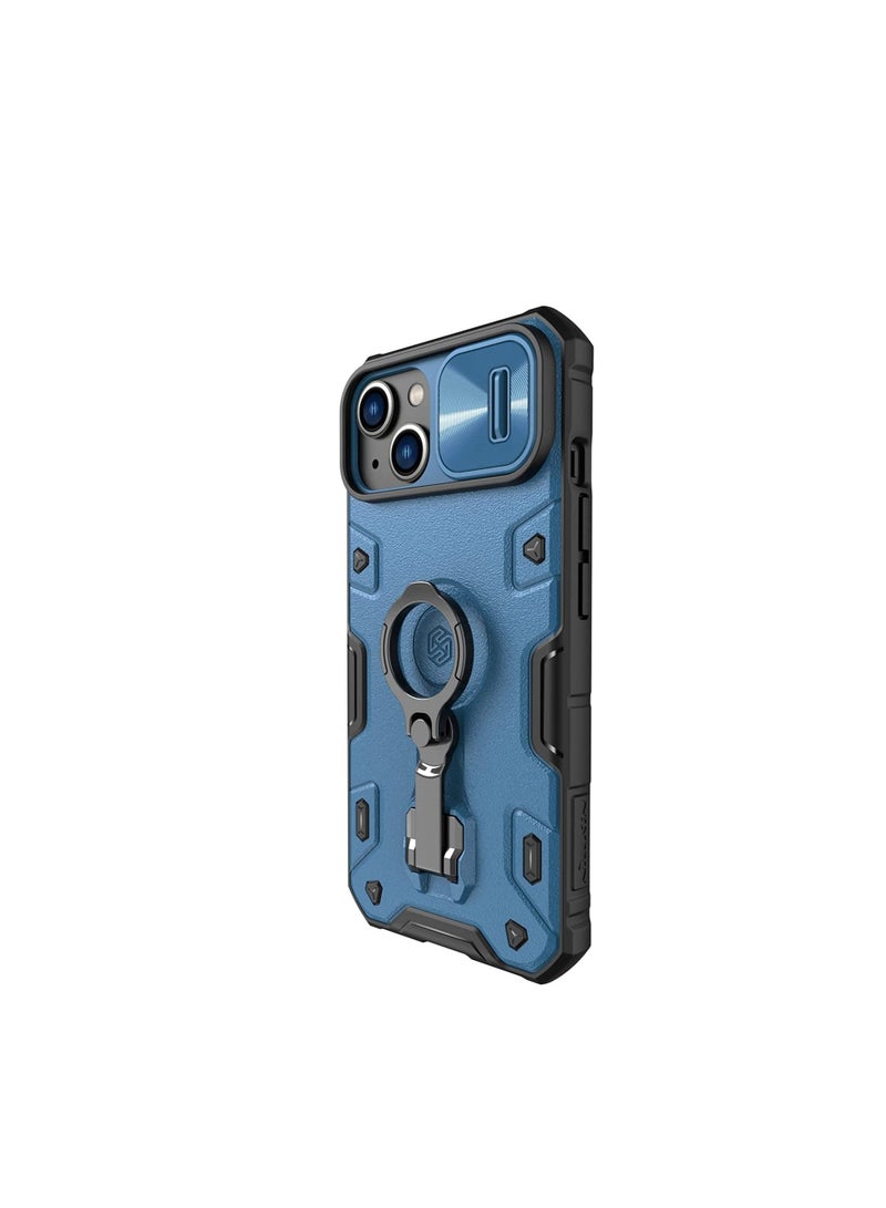 Nillkin CamShield Armor Pro Case iPhone 14 Armor Case with Camera Cover Ring Stand Blue - Image 2