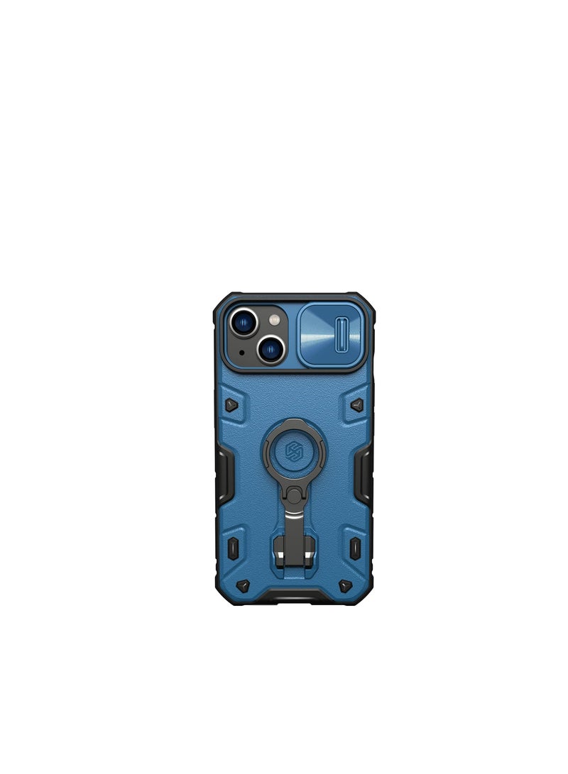 Nillkin CamShield Armor Pro Case iPhone 14 Armor Case with Camera Cover Ring Stand Blue - Image 1