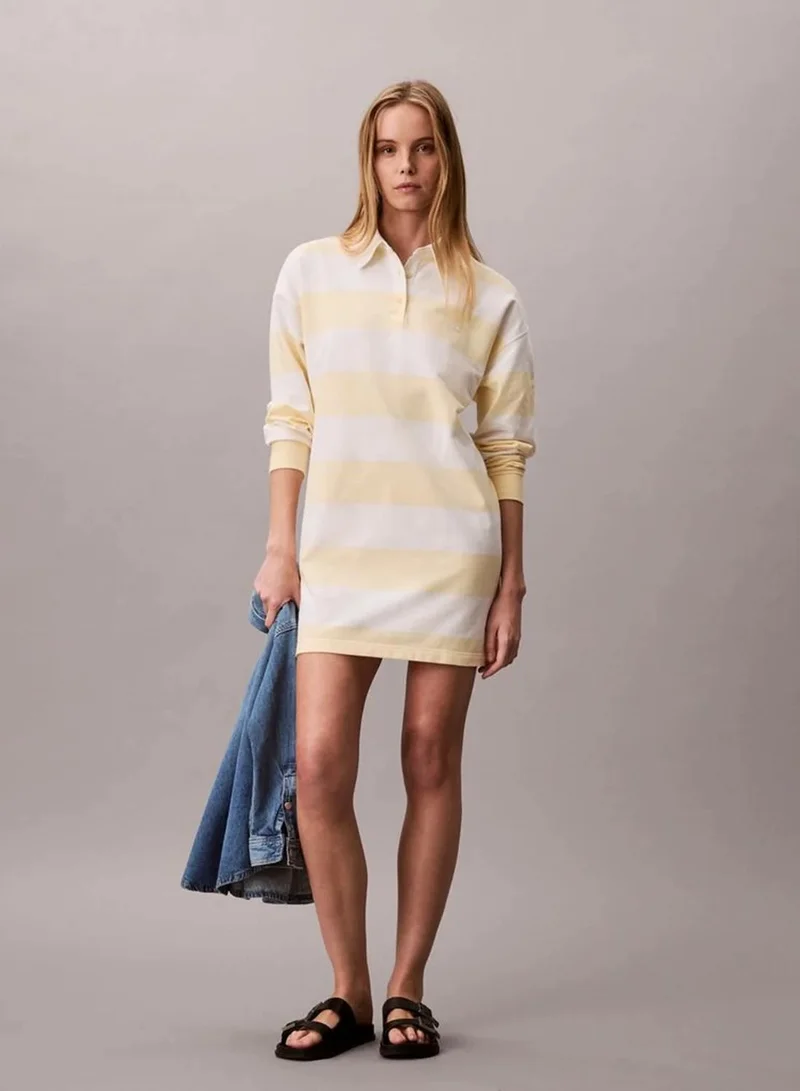 Varsity Stripe Polo Mini Dress