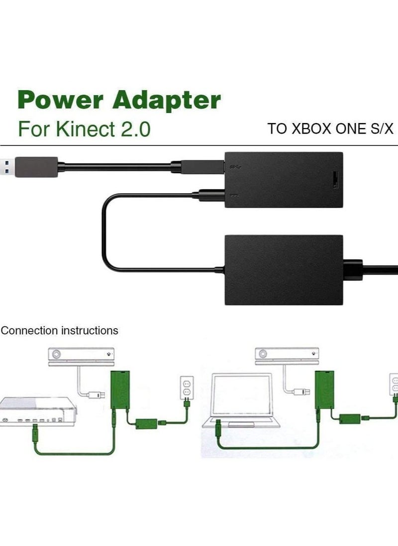 XICEN - Kinect 2.0 Sensor Power Adapter USB 3.0 Adapter for Xbox One S Xbox One X Windows PC Support Windows 8/8.1/10 System - Image 1