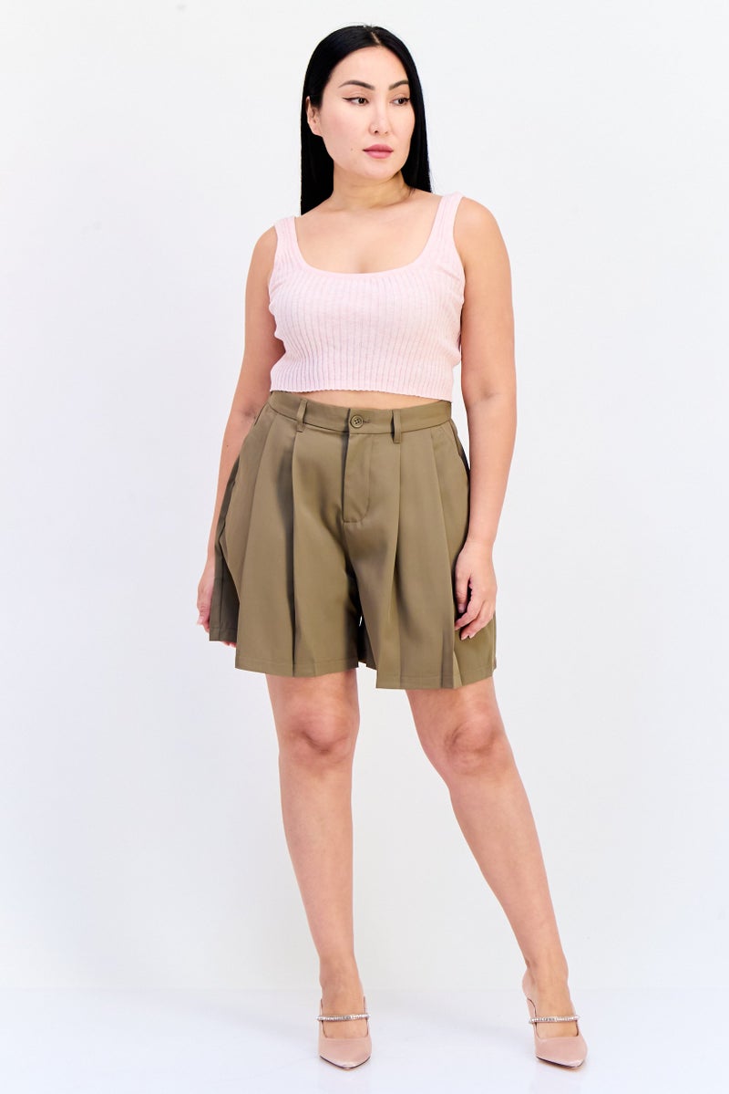 GIORDANO Women Solid Basic Short, Brown  - Image 4