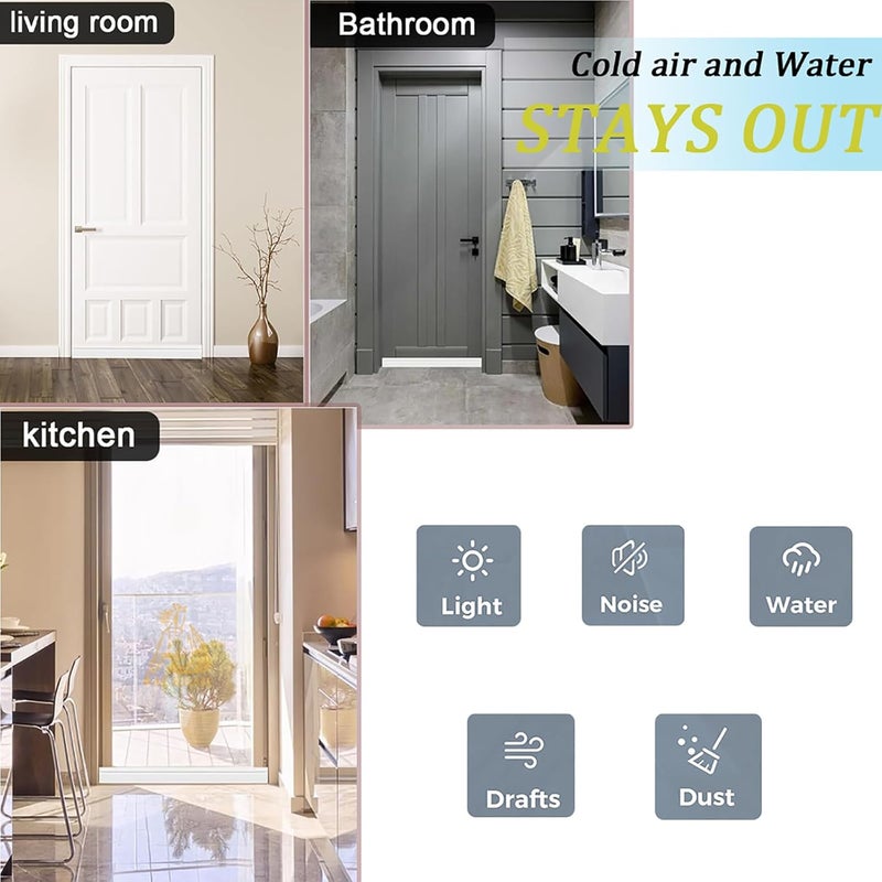 Duomama Door Draft Stopper - Adjustable Bottom Door Sweep Seal - Easy Install Weather Stripping to Block Drafts, Dust, Noise - Energy Saving Thermal - Image 4
