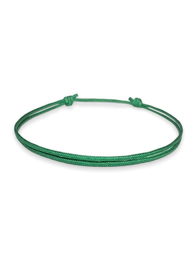 Luck Strings Thin Green Cord Bracelet for Men Women Teen Unisex Adult - Waterproof Nylon Surfer String Friendship Bracelets Summer Beach Accessories - Image 1