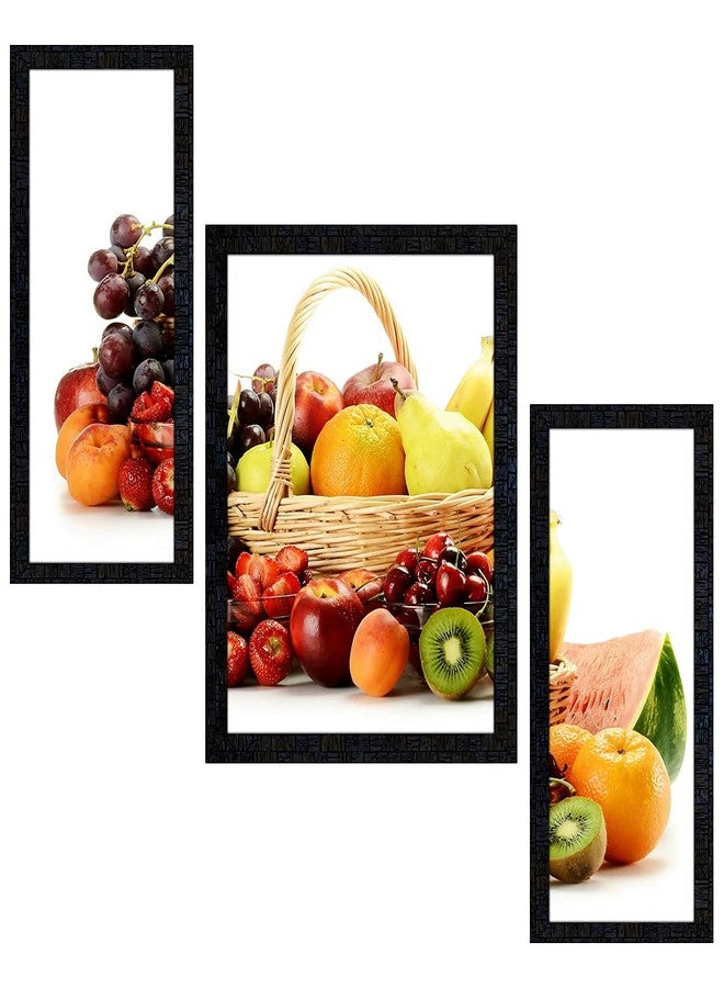 pnf Poster And Frames Fruits & Vegetables Framed Wall Painting With Acrylic Sheet | Living Room, Bedroom | Home Decoration | Best Gifting Option | Set Of 3 (14x22inch) 1714 - Image 1