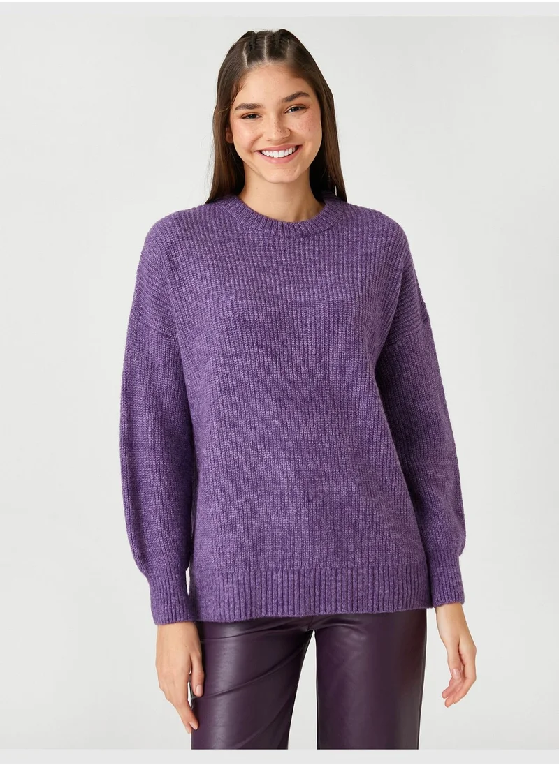 كوتون Knitted Sweater Crew Neck Long Sleeve