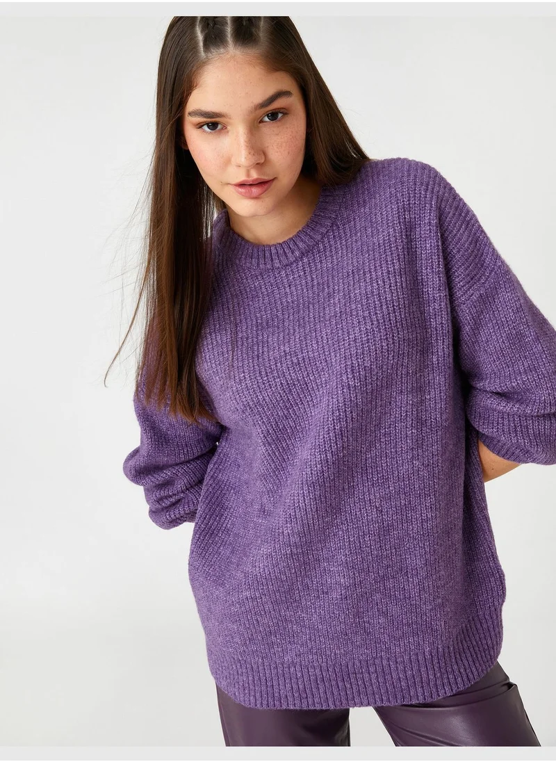 كوتون Knitted Sweater Crew Neck Long Sleeve