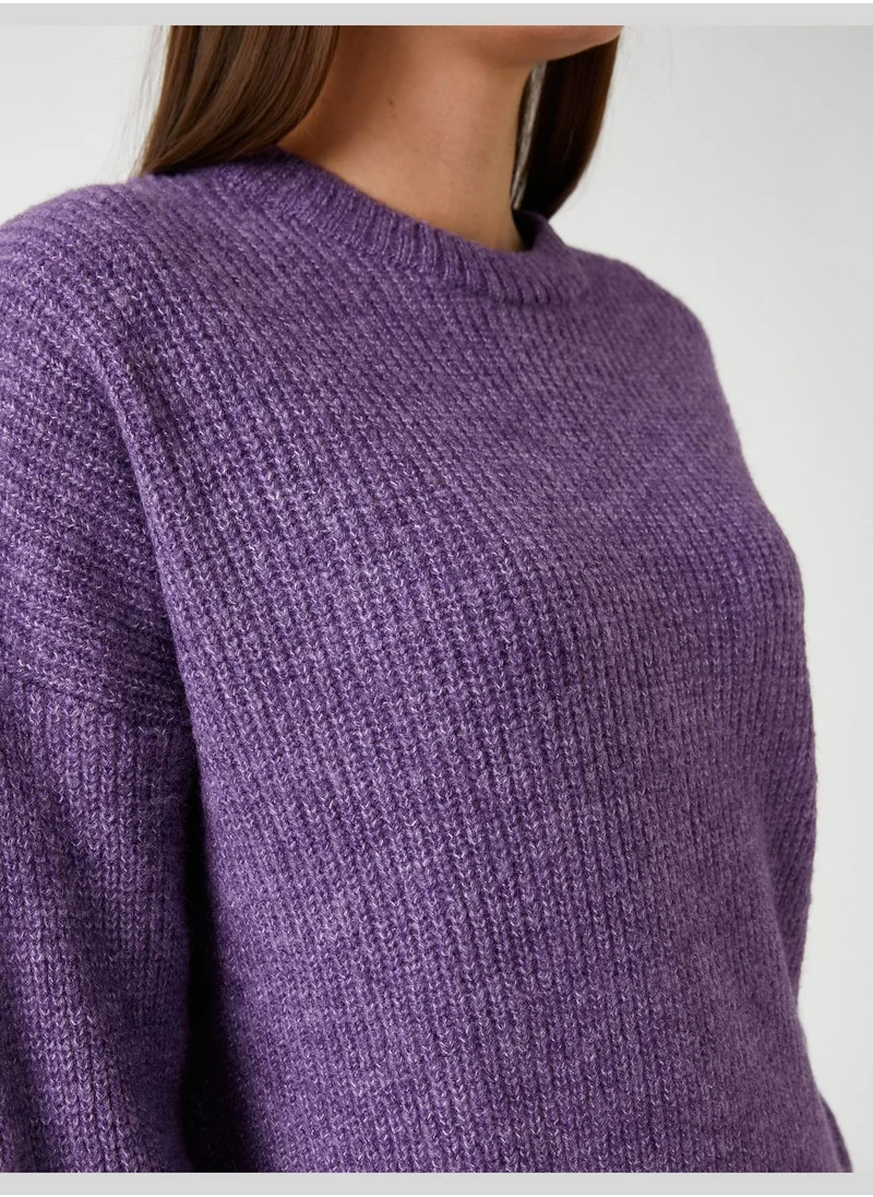 كوتون Knitted Sweater Crew Neck Long Sleeve