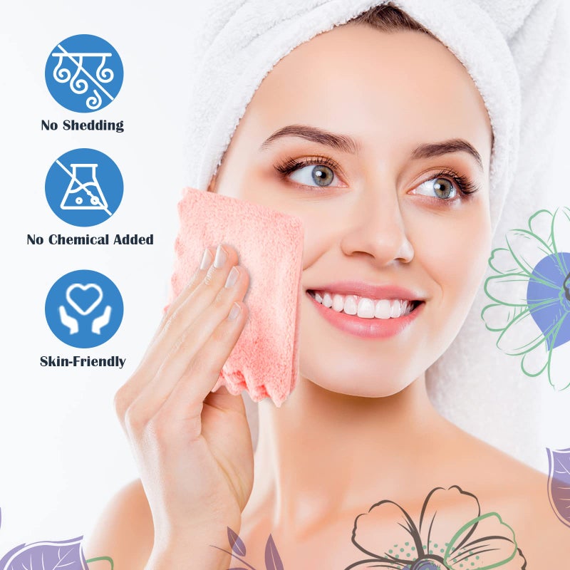 Orighty Makeup Remover Cloths, Cleansing, Reusable, Soft & Washable Coral Fleece Microfiber Washcloths/Towel for Face, Eye, Lips, Pack of 24, 7 x 7 inch - Image 3