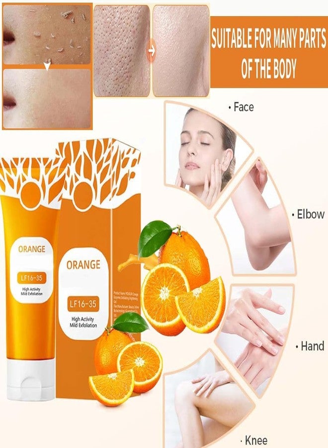 AMIRATE Orange Enzymes Exfoliating Gel for Face & Body | Deep Cleansing Moisturizing Facial Exfoliator | Dead Skin Remover | Brightening & Pore Cleansing Scrub for All Skin Types - Image 5