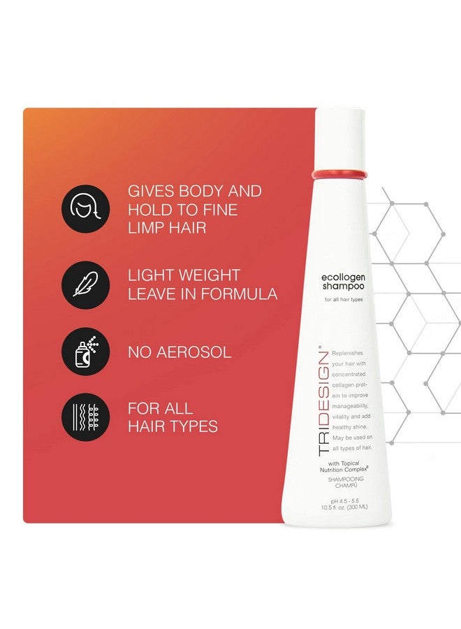 TRIDESIGN Ecollogen Moisturizing Shampoo Hydrating Hair Shampoo For Natural Hair Unisex Thickening & Volumizing Shampoo Unscented Nonfragrance Shampoo Gentle Cleanser 10.5 Oz  - Image 3